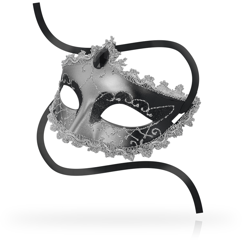 OHMAMA - MASCHERE MASCHERA GRIGIA DIAMANTE NERO