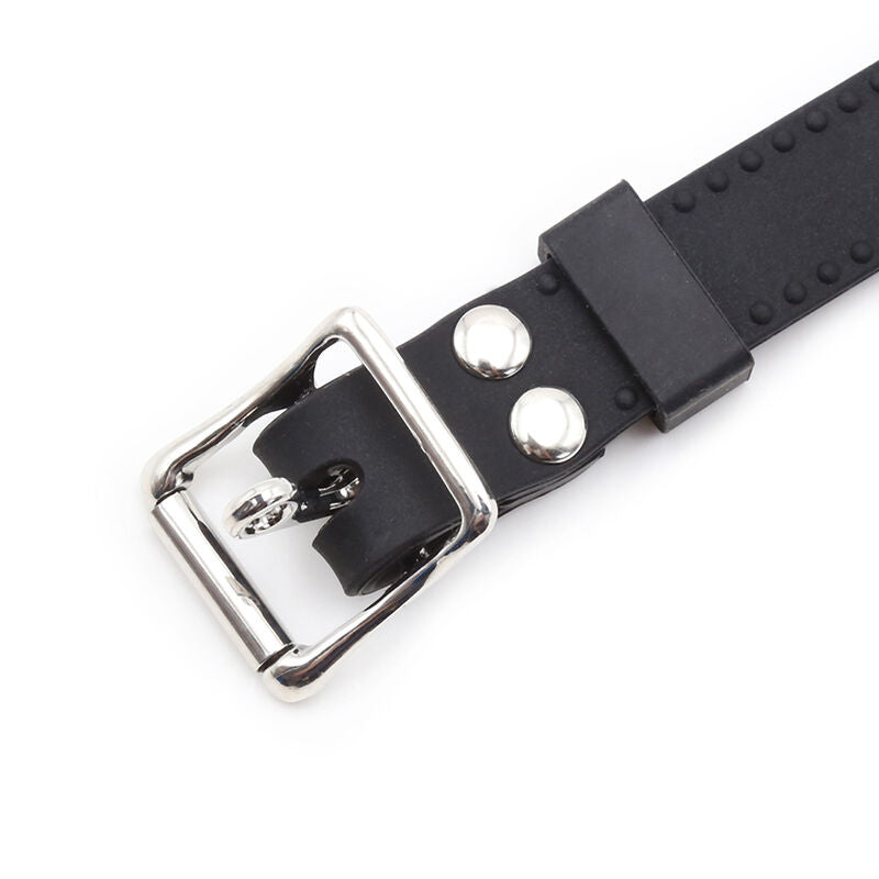 OHMAMA FETISH - BAVAGLIO AD ANELLO CON CATENE E MORSETTI PER CAPEZZOLI