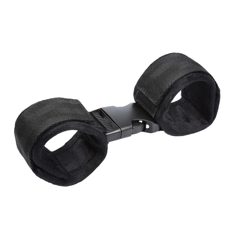 OHMAMA FETISH - CINTURINI PER POLSI IN NYLON CON CHIUSURA A STRAPPO E ANELLO