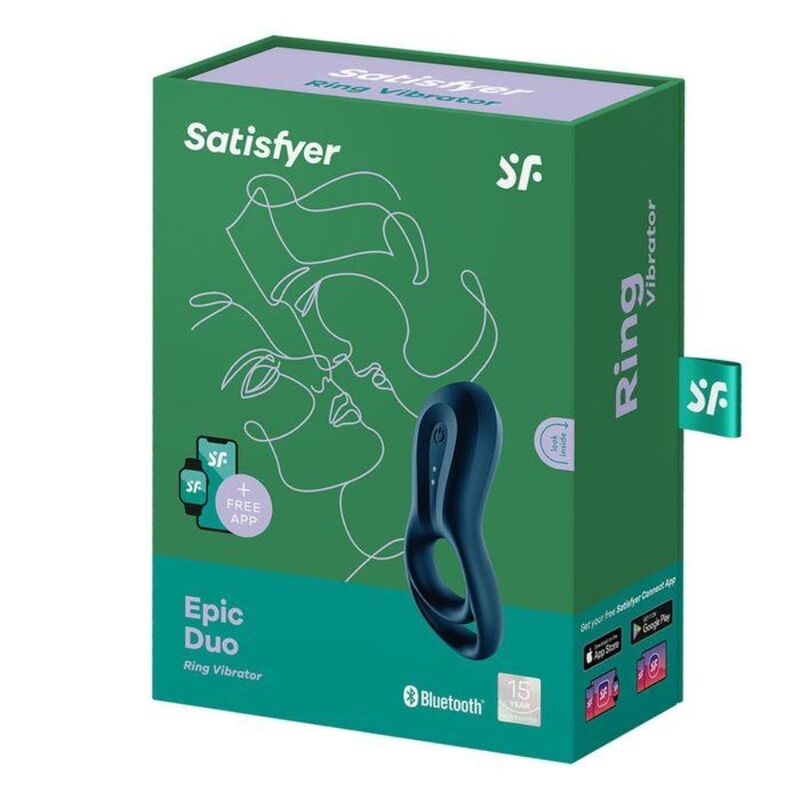 SATISFYER - EPIC DUO RING VIBRATOR APP BLU