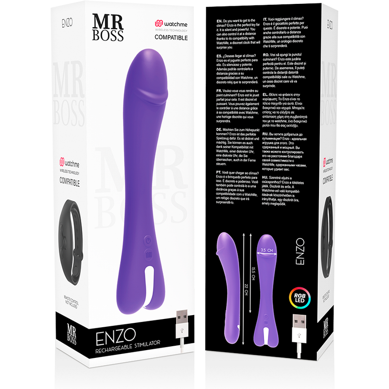 MR BOSS - VIBRATORE ENZO COMPATIBILE CON LA TECNOLOGIA WIRELESS WATCHME