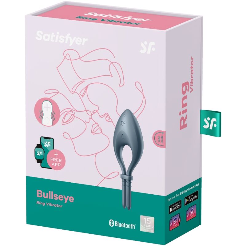 SATISFYER - BULLSEYE RING VIBRATORE APP GRIGIO