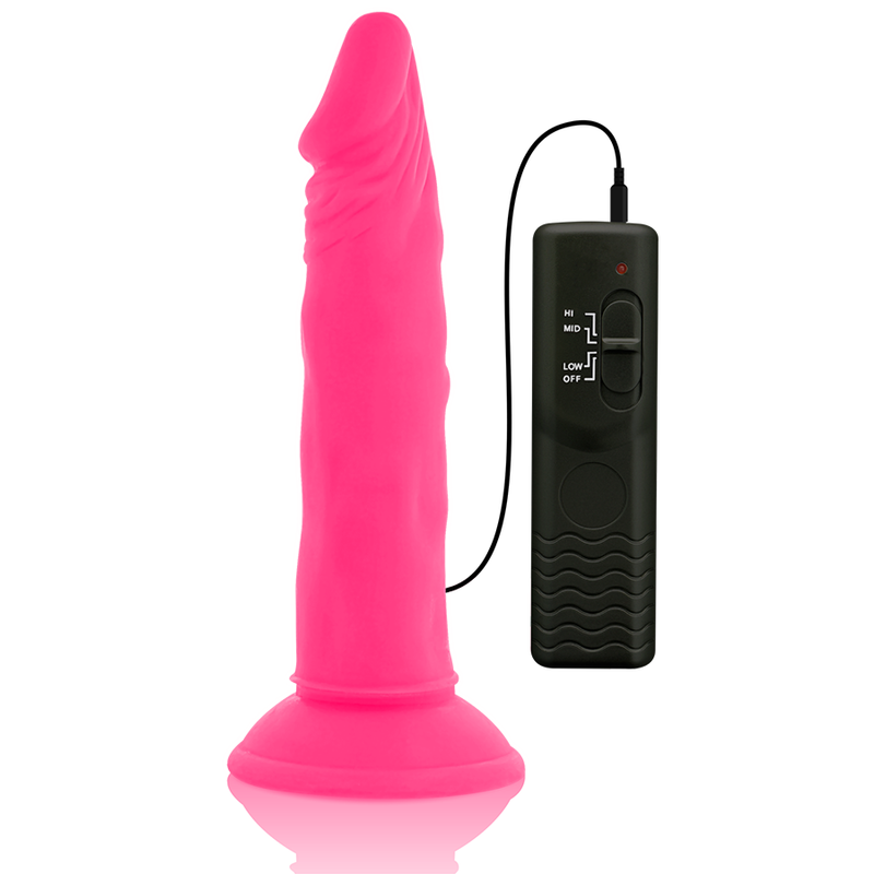 Dildo vibrante flessibile rosa | 23,0 cm x 4,3 cm | DIVERSIA