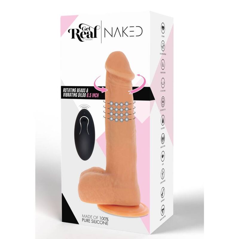 DIVENTA REALISTICO - DILDO VIBRANTE CON PERLINE ROTANTI SULLA PELLE