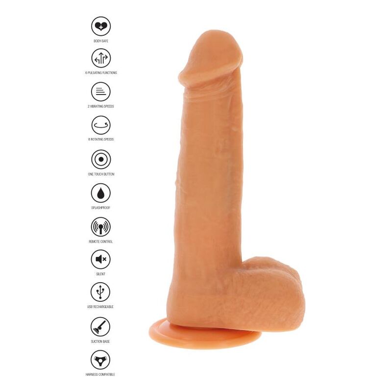 DIVENTA REALISTICO - DILDO VIBRANTE CON PERLINE ROTANTI SULLA PELLE
