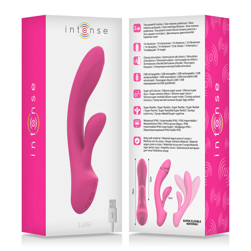 INTENSE - VIBRATORE CONIGLIO LUIGI SILICONE LIQUIDO ROSA