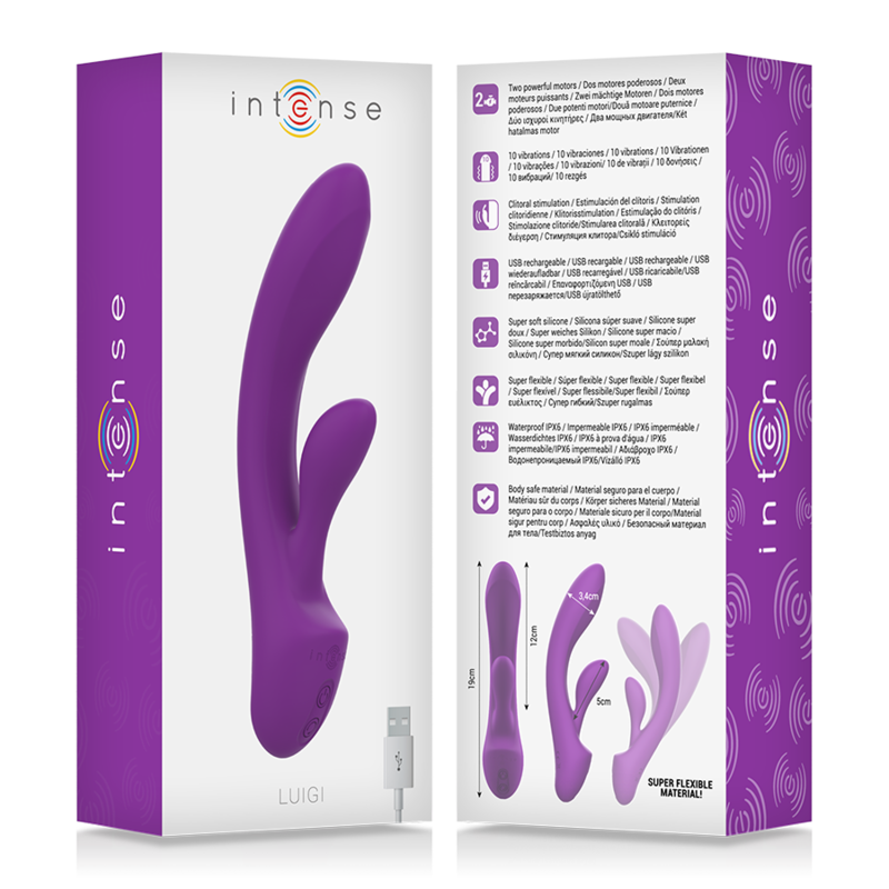 INTENSE - VIBRATORE CONIGLIO LUIGI SILICONE LIQUIDO VIOLA