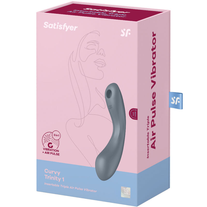 SATISFYER - CURVE TRINITY 1 AIR PULSE VIBRATION GRIGIO