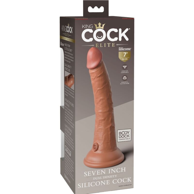 KING COCK - DILDO REALISTICO IN SILICONE ELITE 17,8 CM CARAMELLO