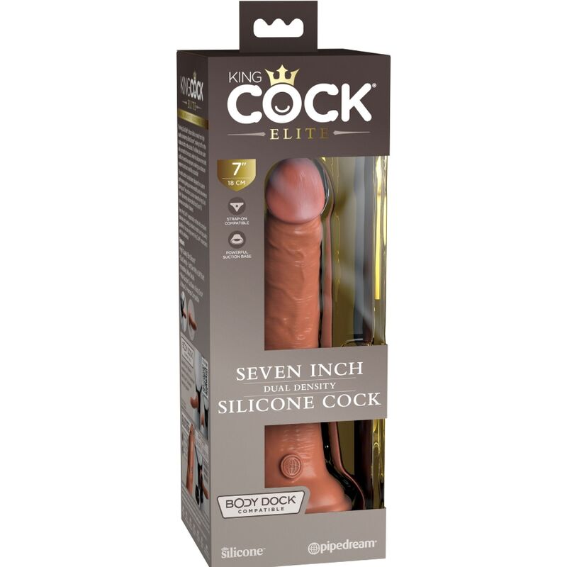 KING COCK - DILDO REALISTICO IN SILICONE ELITE 17,8 CM CARAMELLO