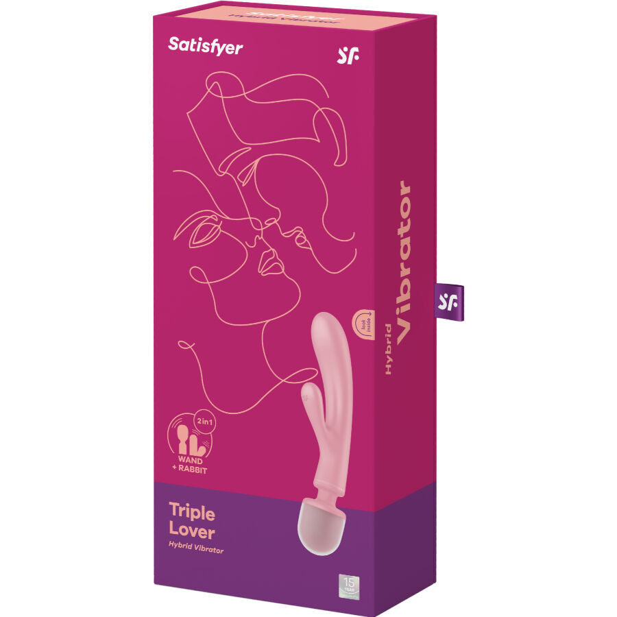 SATISFYER - VIBRATORE MASSAGGIATORE CONIGLIO TRIPLO AMANTE GRIGIO