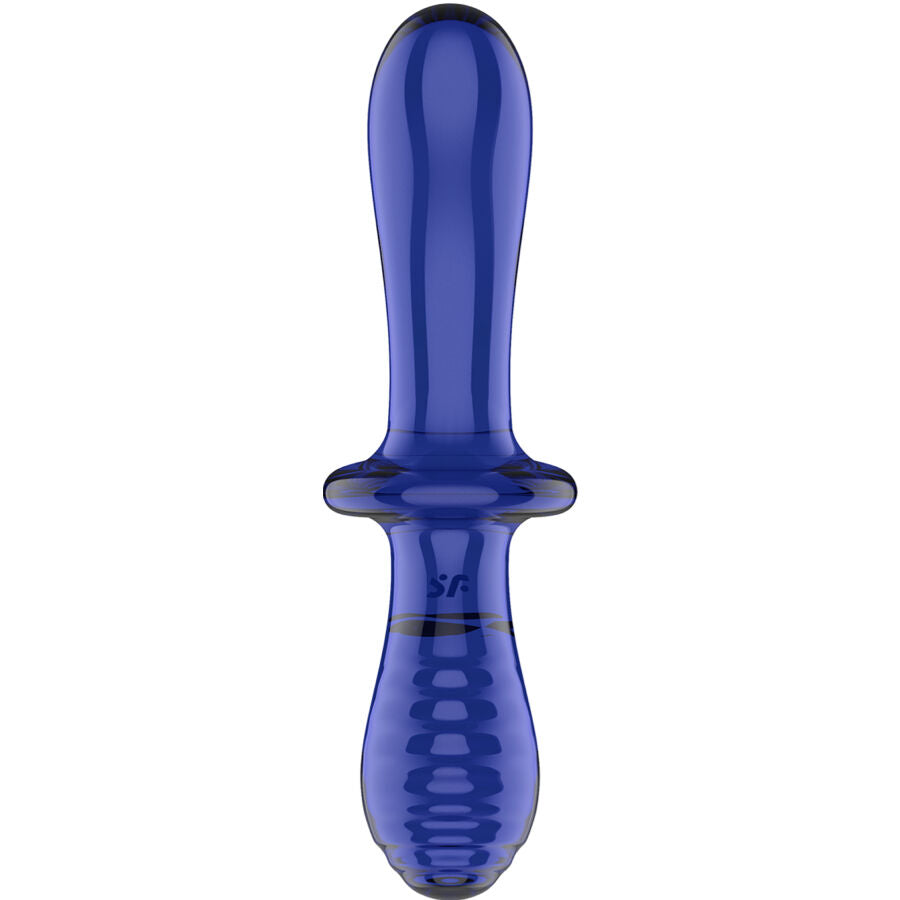 SATISFYER - DILDO DOPPIO CRISTALLO BLU