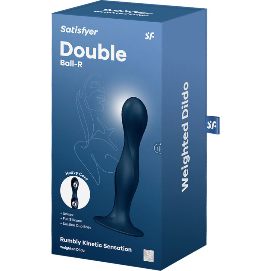 SATISFYER - DILDO IN SILICONE DOUBLE BALL-R BLU
