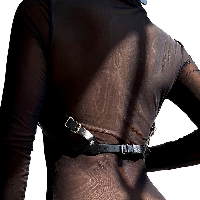 SUBBLIME - IMBRACATURA IN PELLE NERA TAGLIA UNICA