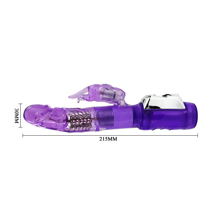 Vibratore rotante a forma di coniglio con perline | 23 cm × 3,5 cm | BAILE