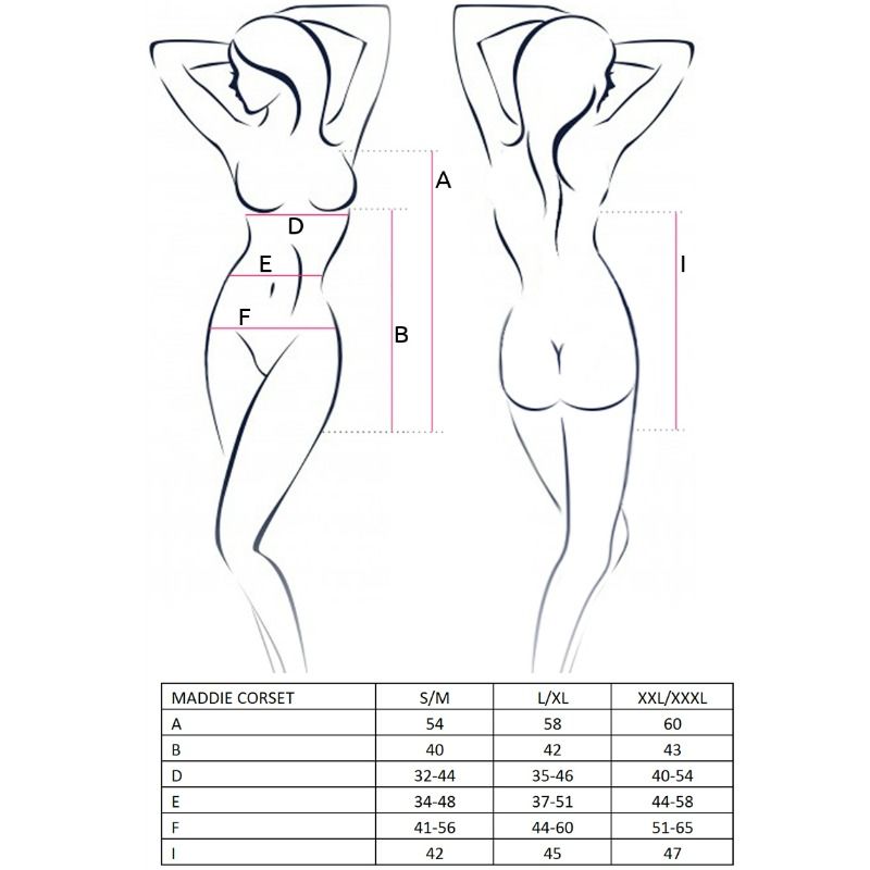 PASSION - CORSETTO DONNA MADDIE NERO TAGLIA L/XL