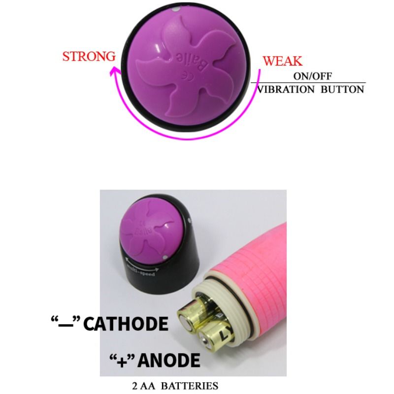 BAILE - VIBRATORE REALISTICO SESSUALE COLORATO ROSA 23 CM