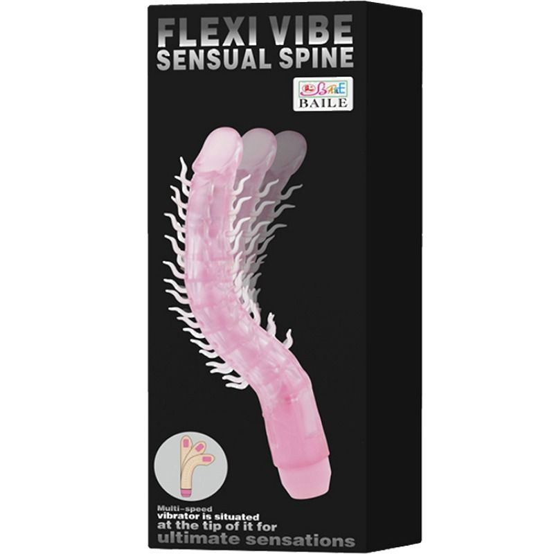BAILE - FLEXI VIBE SENSUAL SPINE DILDO VIBRANTE PIEGHEVOLE LILLA 23,5 CM