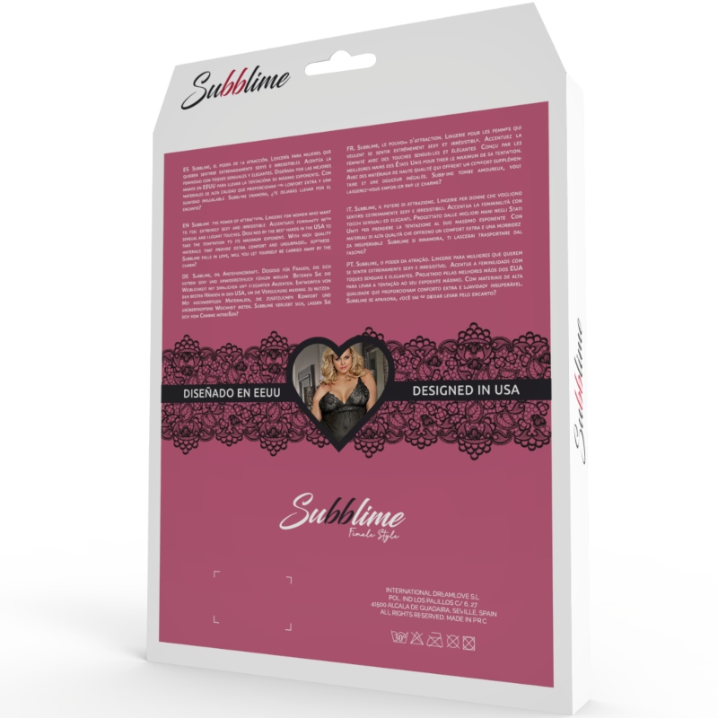 SUBBLIME - BABYDOLL PIZZI FLOREALI ROSSO L/XL