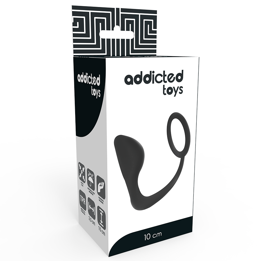 ADDICTED TOYS - PLUG ANALE CON ANELLO PER PENE NERO