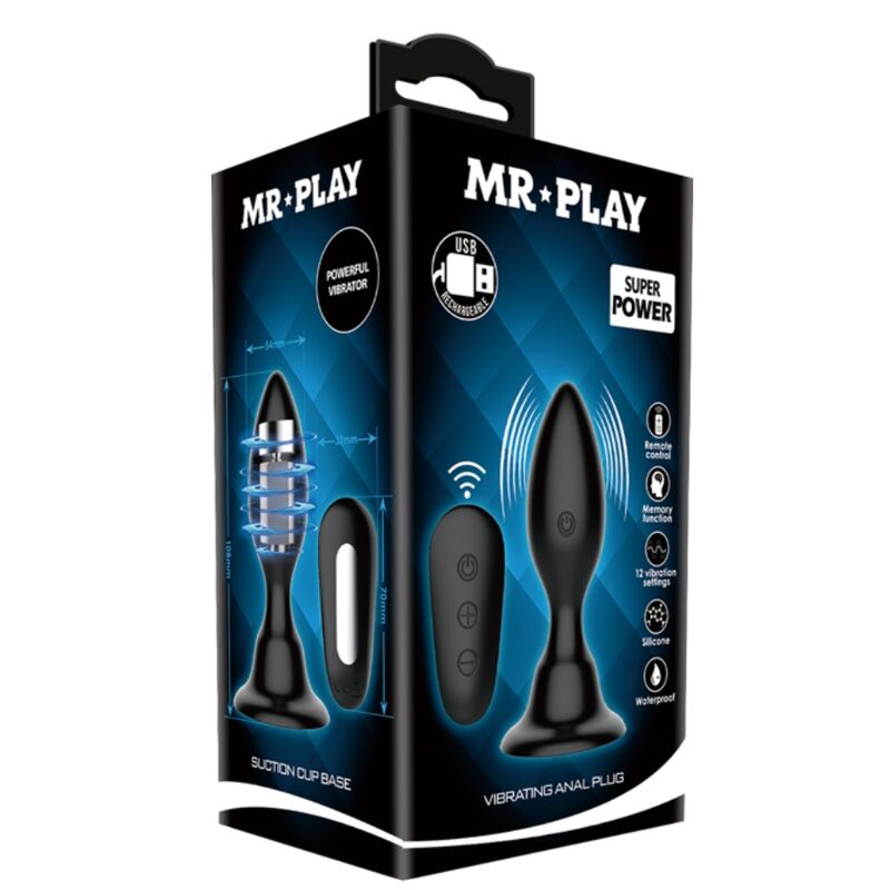 MR PLAY - PLUG ANALE CON VIBRAZIONE NERO TELECOMANDO