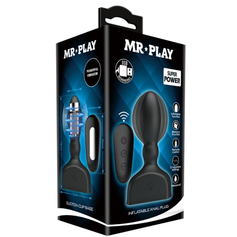 MR PLAY - PLUG ANALE GONFIABILE NERO CON TELECOMANDO
