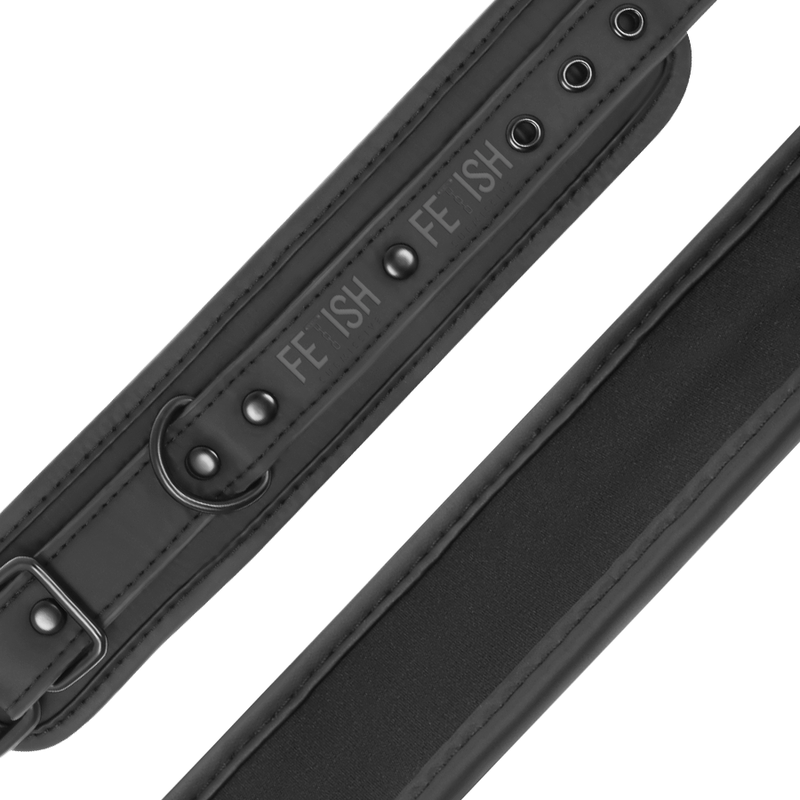 Manette in pelle vegana nera con fodera imbottita in neoprene