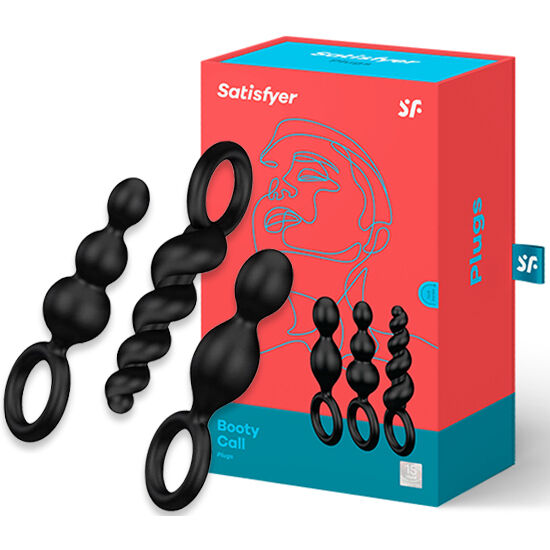 SATISFYER - SET DI 3 TAPPI ANALI NERI