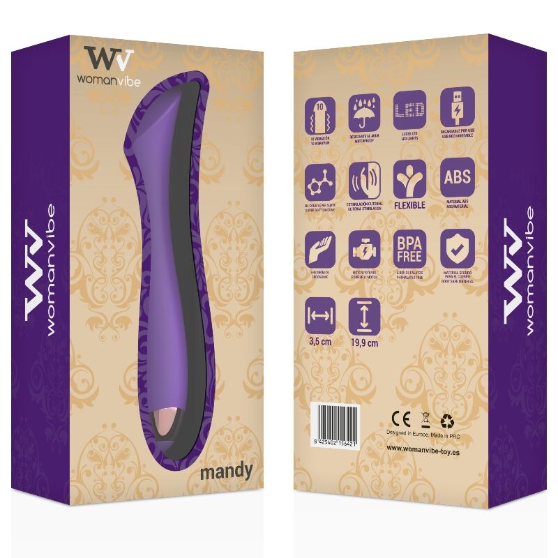 Vibratore in silicone Mandy “K”-Point a doppio motore – 19,9 cm – WOMANVIBE