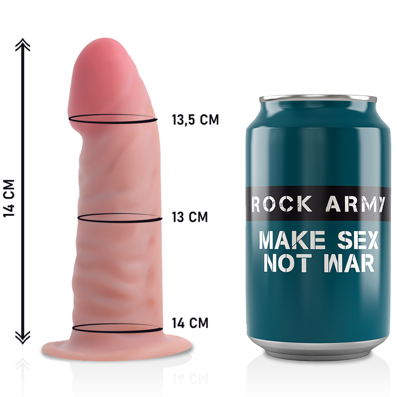 Imbracatura + Dildo realistico a doppia densità 14 cm x 4,46 cm - RockArmy Tiger