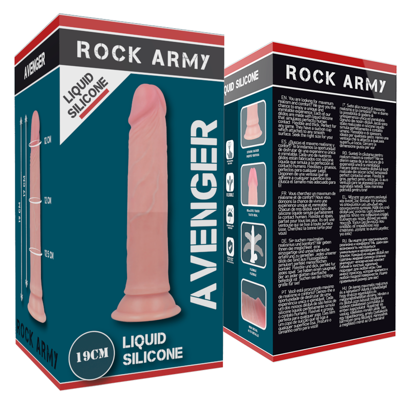 ROCKARMY - IMBRACATURA + DILDO IN SILICONE LIQUIDO PREMIUM AVENGER 19 CM -O- 3,98 CM