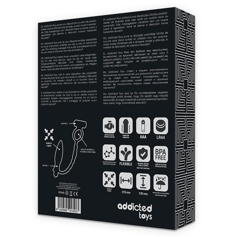 Plug anale con anello vibrante 27×3 cm – ADDICTED TOYS