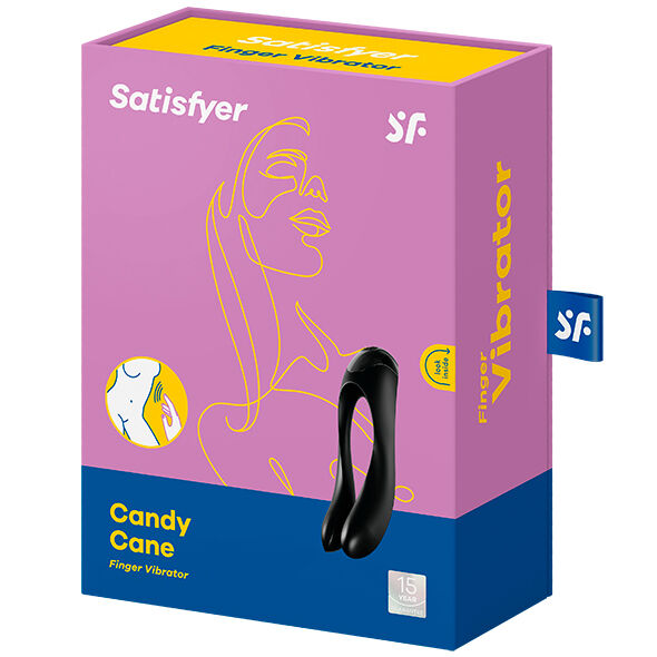 SATISFYER - VIBRATORE DA DITO A FORMA DI CANDY CANE NERO