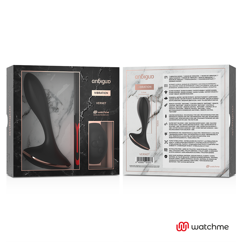 ANBIGUO - WATCHME VIBRATORE CON TELECOMANDO PLUG ANALE VERNET