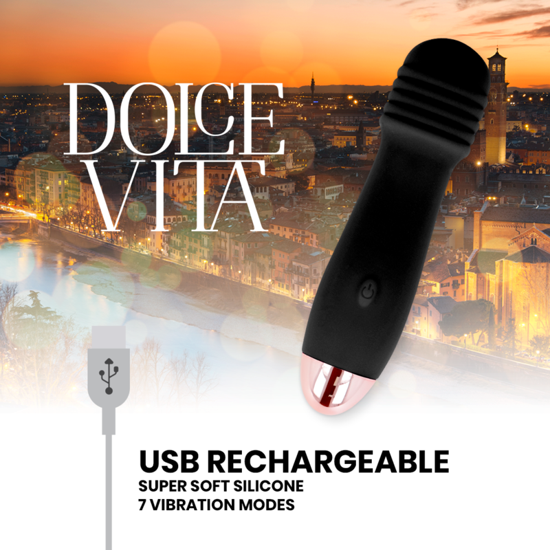 Tre vibratori ricaricabili - 7 velocità - Nero - DOLCE VITA
