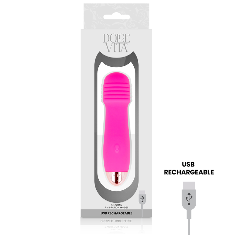 Tre vibratori ricaricabili - 12,2 cm - 7 modalità - Rosa - Dolce Vita