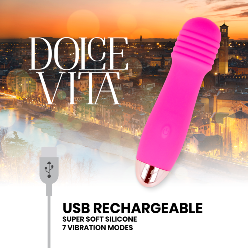 Tre vibratori ricaricabili - 12,2 cm - 7 modalità - Rosa - Dolce Vita