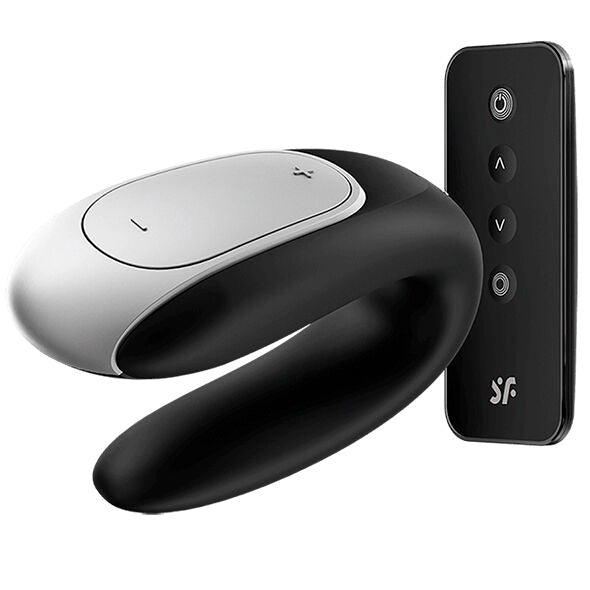 Double Fun - Vibratore per coppie con telecomando e app, nero - SATISFYER