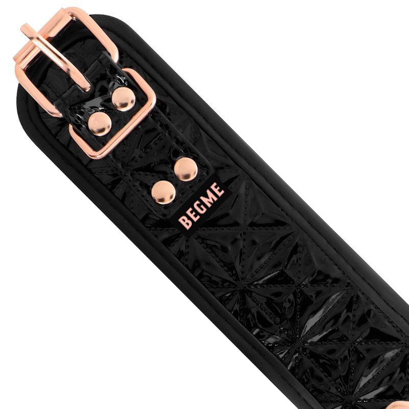 BEGME - COLLARE IN PELLE VEGANA PREMIUM EDIZIONE NERA CON FODERA IN NEOPRENE