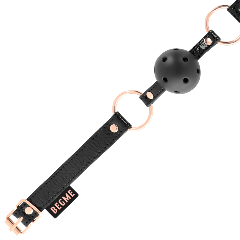 BEGME - BALL GAG EDIZIONE NERA IN PELLE VEGANA