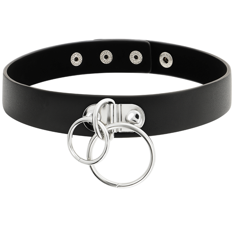 COQUETTE CHIC DESIRE - COLLANA IN PELLE VEGANA CON DOPPIO ANELLO