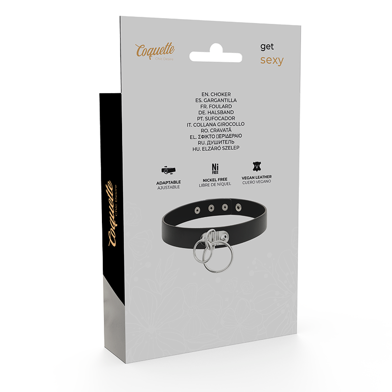 COQUETTE CHIC DESIRE - COLLANA IN PELLE VEGANA CON DOPPIO ANELLO