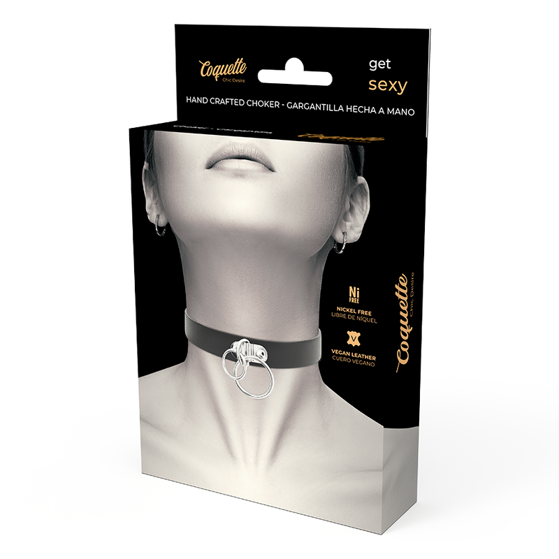 COQUETTE CHIC DESIRE - COLLANA IN PELLE VEGANA CON DOPPIO ANELLO