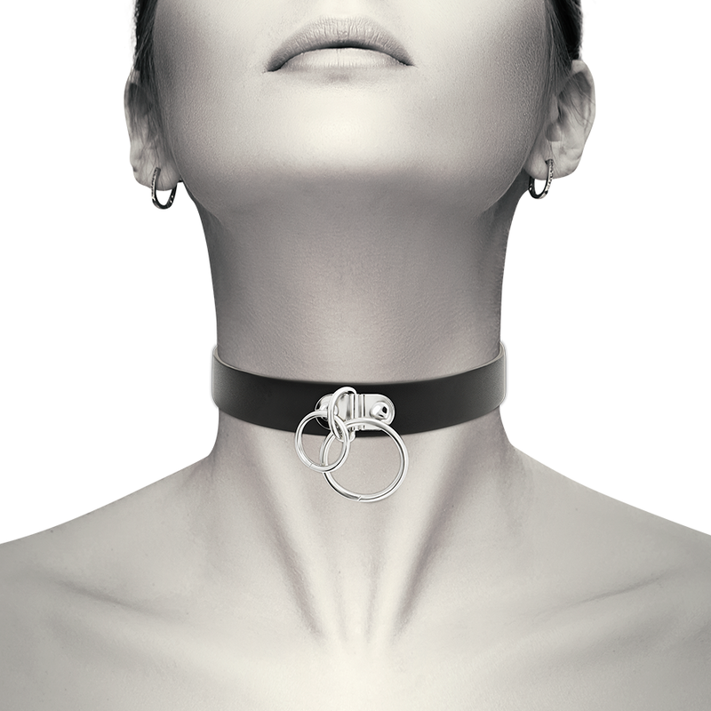 COQUETTE CHIC DESIRE - COLLANA IN PELLE VEGANA CON DOPPIO ANELLO