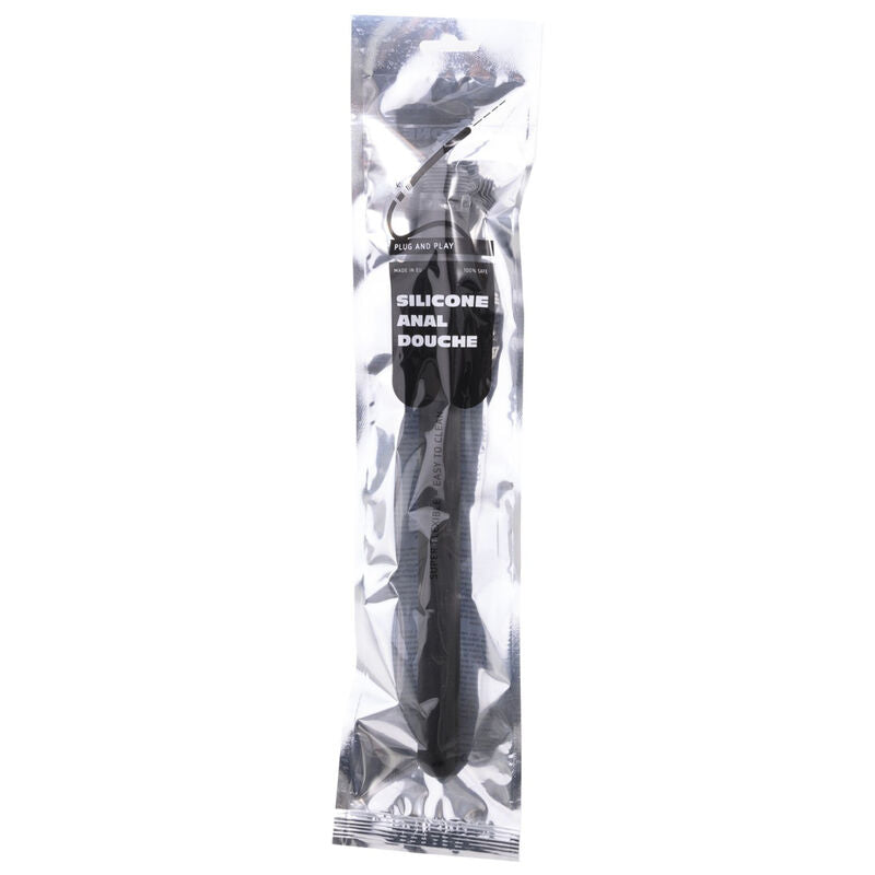 TUTTO NERO - DOCCIA ANALE IN SILICONE RIGATO 27 CM