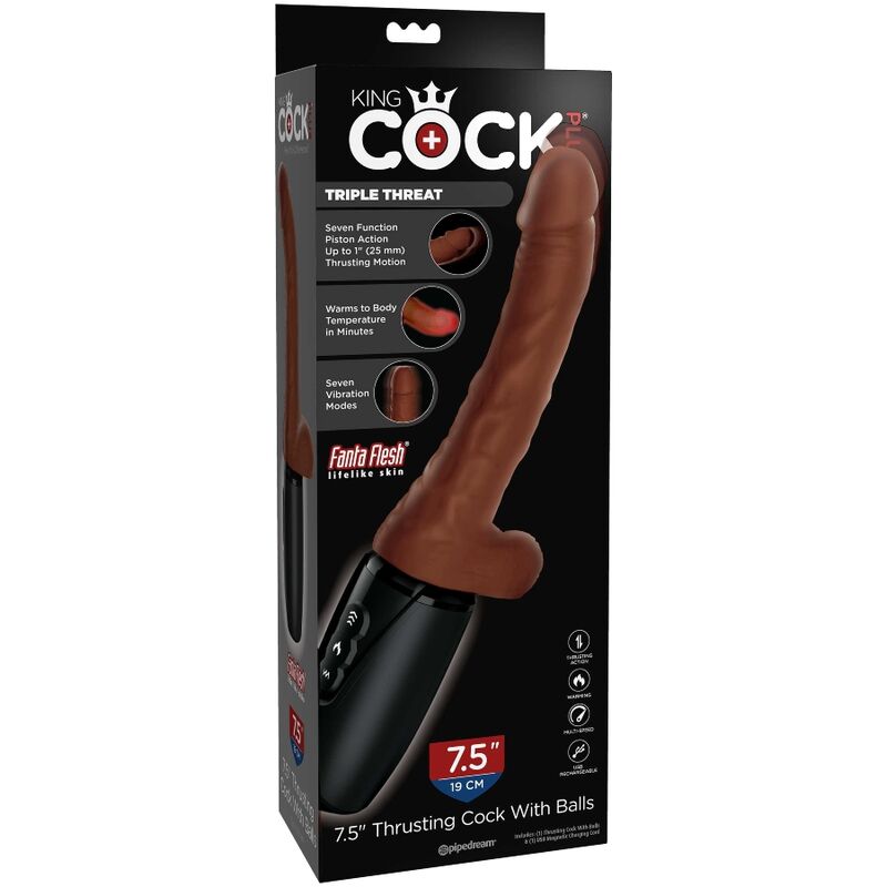 KING COCK - PIÙ TRIPLA MINACCIA TONO DELLA PELLE MARRONE