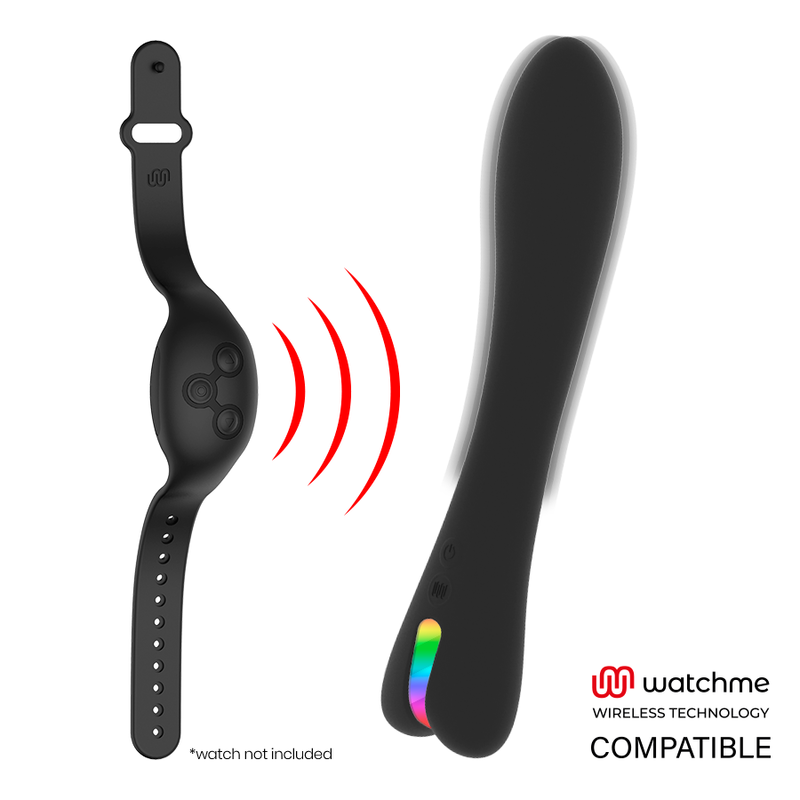 Vibratore Ryan Nero | Compatibile con Watchme | 22,0 cm x 5,0 cm | BRILLY GLAM