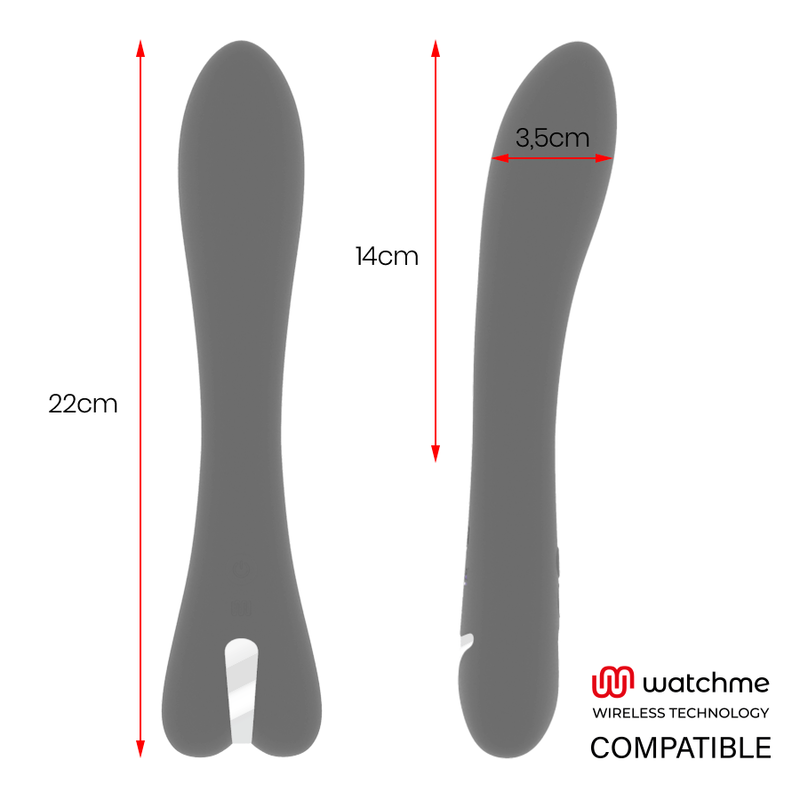 Vibratore Ryan Nero | Compatibile con Watchme | 22,0 cm x 5,0 cm | BRILLY GLAM