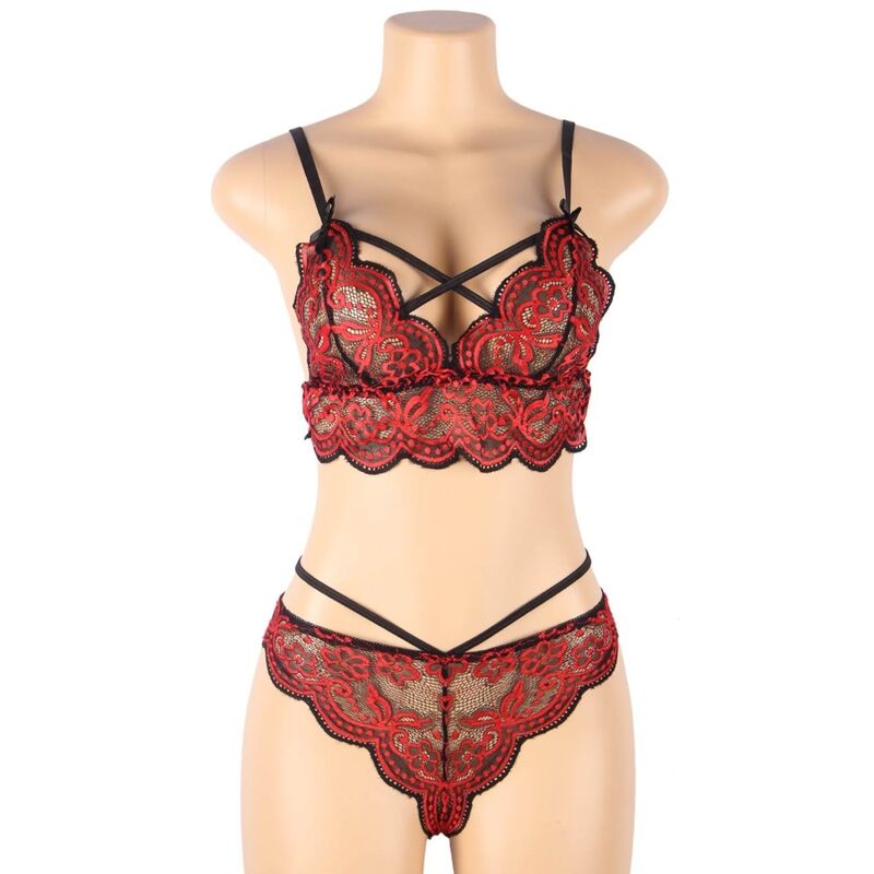 SUBBLIME - SET DUE PEZZI TOP IN PIZZO E SLIP L/XL
