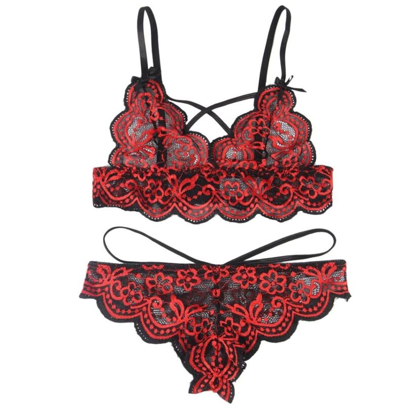 SUBBLIME - SET DUE PEZZI TOP IN PIZZO E SLIP L/XL